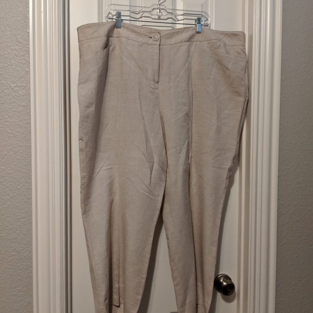 Lane Bryant Linen Pants in light khaki size 24w